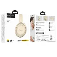 Wireless Stereo Headphone Hoco W37 Sound V5.3 500mAh AUX port Active Noise Cancellation Gold Champagne