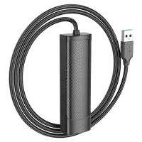 Hub USB Hoco HB41 Easy Safety 4-in-1 USB σε 3xUSB 3.0 5Gbps 1.2m Black