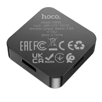 Wireless Charger Hoco CW55 Compatible with Apple Watch 1-9, SE/SE2, Ultra/Ultra2 with USB-C/Lightning Ports Black