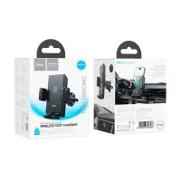 Car Mount Hoco HW21 Precious with Wireless Fast Charger up to 15W USB Black 4.5"-7"