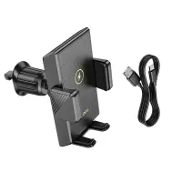 Car Mount Hoco HW21 Precious with Wireless Fast Charger up to 15W USB Black 4.5"-7"