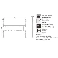 TV Stand Noozy IH-T70  for 40'' - 80'' VESA from 26x100mm to 600x500mm Maximum weight capacity 65kg