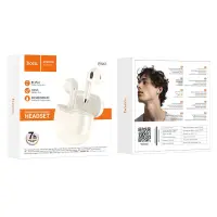 Wireless Hands Free Hoco EW61 June V.5.3 320mAh Compatible with Master/Slave Switch and 7h Talk Time Milky White