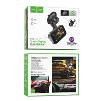 Windshield Cam Hoco DV6 1080p/30fps Full HD 200mAh Ultra Wide Angle Lens 140° 3" Display Park/Night Mode and Rear Camera 720P