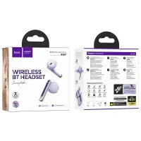 Wireless Hands Free Hoco EQ7 SnowflakeTWS V5.3 300mAh with Voice Assistant Activation 7h Talk Time and LED Display Purple