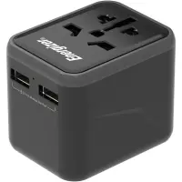 International Adapter And Charger Energizer TA637A  USN/CN AU UK EU  με 2XUSB-A 12W Black