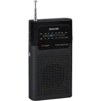 Portable Analog AM/FM Pocket Radio 3.5mm 3AAA Sencor SRD 1100 B Black