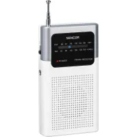 Portable Analog AM/FM Pocket Radio 3.5mm 3AAA Sencor SRD 1100 W White