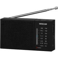 Portable Analog Radio AM/FM 3.5mm 2AA Sencor SRD 1800 Black