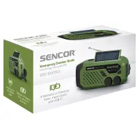 Radio Camping Iliako with USB-C Hand Crank and 2 LED Flashlights FM/AM Sencor SRD 1000SCL GR Green