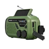 Radio Camping Iliako with USB-C Hand Crank and 2 LED Flashlights FM/AM Sencor SRD 1000SCL GR Green