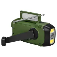 Radio Camping Iliako with USB-C Hand Crank and 2 LED Flashlights FM/AM Sencor SRD 1000SCL GR Green