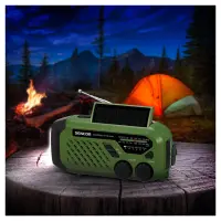 Radio Camping Iliako with USB-C Hand Crank and 2 LED Flashlights FM/AM Sencor SRD 1000SCL GR Green