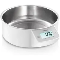 Digital Kitchen Scale 5Kg with Bowl 1lt Sencor SKS 4030WH LCD Display and Touch Buttons White
