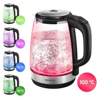 Electric Kettle 2lt with Temperature Selection 2200W Glass Sencor SWK 2090BK Black