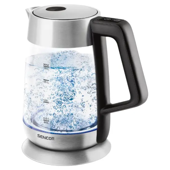 Electric Kettle 2lt with Temperature Selection 2200W Glass Sencor SWK 1890SS Silver