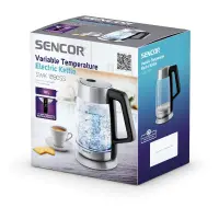 Electric Kettle 2lt with Temperature Selection 2200W Glass Sencor SWK 1890SS Silver