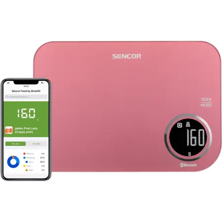 Kitchen Scale 5Kg Sencor SKS 7074RD LCD Screen and Bluetooth Connectivity to Mobile App Red