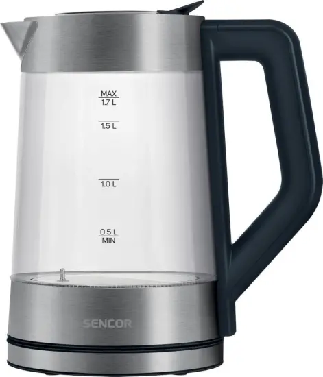 Electric Kettle 1.7lt with Temperature Selection 2200W GlassSencor SWK 1795SS Silver