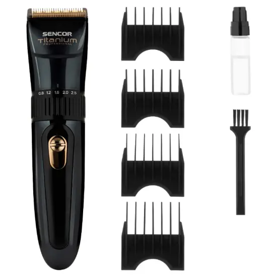 Sencor SHP 8900BK Rechargeable Hair Clipper with 4 Direct Drive Attachments Black