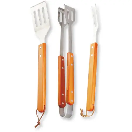 Grill Utensils Fieldmann FZG 9018 3 Pcs. with Spatula, Tongs and Fork Stainless Steel with Bamboo Handles