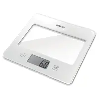 Kitchen Scale 5Kg LCD Screen UltraSlim Glass Sencor SKS 5030WH White