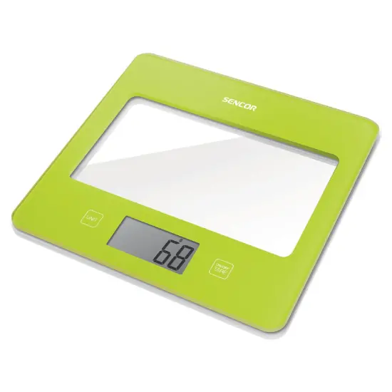 Kitchen Scale 5Kg LCD Screen UltraSlim Glass Sencor SKS 5031GR Green