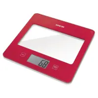 Kitchen Scale 5Kg LCD Screen UltraSlim Glass Sencor SKS 5034RD Red