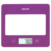 Kitchen Scale 5Kg LCD Screen UltraSlim Glass Sencor SKS 5035VT Purple