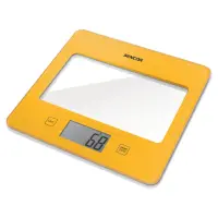 Kitchen Scale 5Kg LCD Screen UltraSlim Glass Sencor SKS 5036YL Yellow