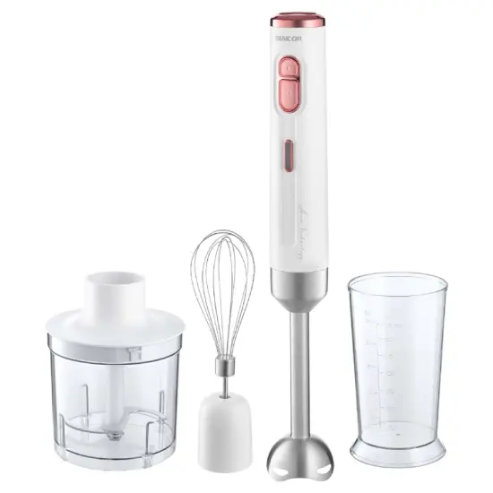 Rechargeable Hand Blender with Stainless Steel Rod 200W Sencor SHB 9000WH White/Pink