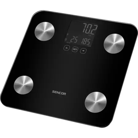 Bathroom Scale with Biometric Measurements and 12 Memories Sencor SBS 6026BK Black