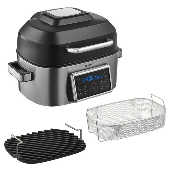 Air Fryer Vita 6 lt with LED Display & Multi-Function Roaster Sencor SBG 8900SS Black/Silver