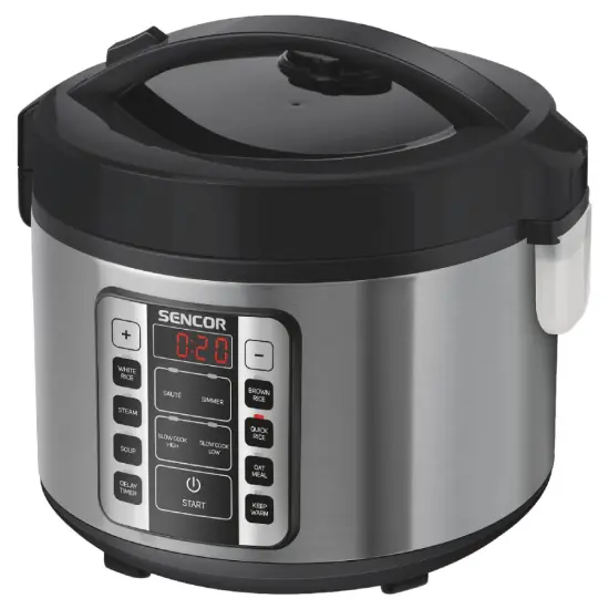 Electric Rice Cooker 2.8lt with Screen and 11 Functions Stainless Steel Sencor SRM 3151BK Silver