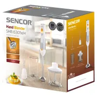 Hand Blender 4 in1 with Stainless Steel Wand 11200W Sencor SHB 6301WH White/Silver