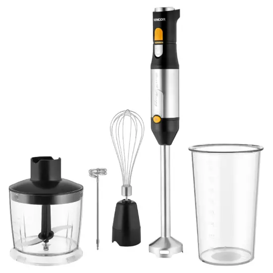 Hand Blender 4 in1 with Stainless Steel Wand 11200W Sencor SHB 6302BK Black/Silver