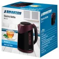 Electric Kettle Smarton WK 110 1lt 1200W with Water Level Indicator and Plastic Body Black