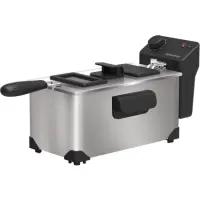 Stainless Steel Oil Fryer with Temperature Control 3lt 2200W Smarton FR 300 Silver