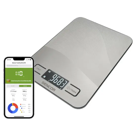 Kitchen Scale with Bluetooth and Mobile App 10KG Sencor SKS 8080 Silver