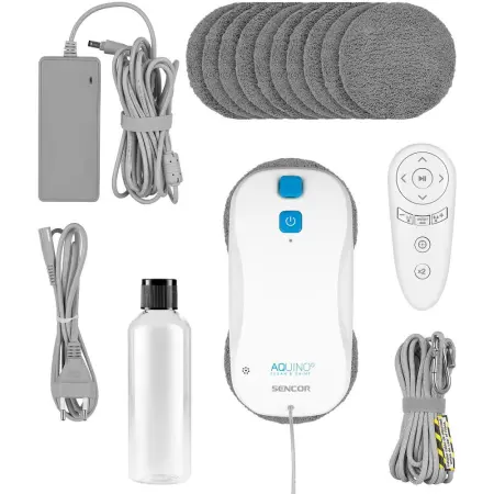 Rechargeable Robotic Window Cleaner Sencor SRW 6010WH with 60ml Intergrated Water Tank and 3 Windoe Cleaning Modes