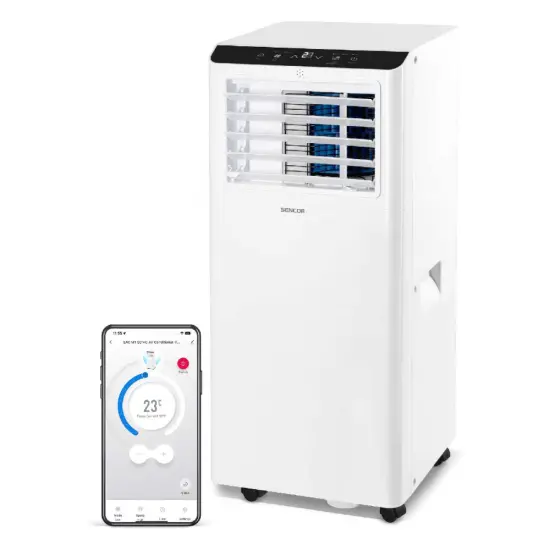 Portable Cooling Air Conditioner 9,000 BTU/h Wi-Fi 35m² 64dBA Sencor SAC MT9014C White