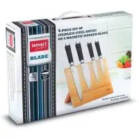 4pc Knife Set with Wooden Magnetic Base Lamart LT2026