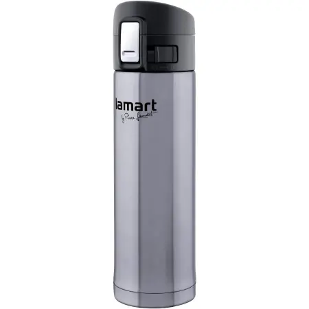 Stainless Steel & Plastic Thermos Vacuum Bottle 420ml BRANCHE Lamart LT4008 Silver