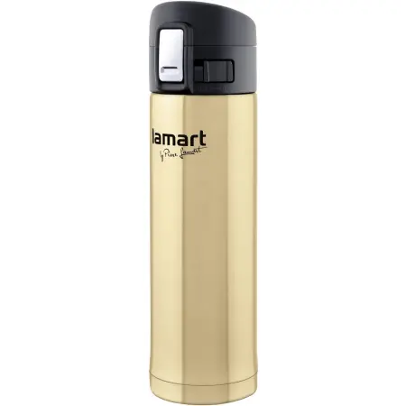 Stainless Steel & Plastic Thermos Vacuum Bottle 420ml BRANCHE Lamart LT4009 Gold