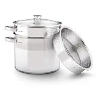 Pasta Pot with Strainer & Steam Basket 22cm 6lt Stainless Steel Lamart LT1067