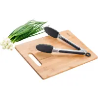 Bamboo Cutting Board Set 30x22cm with Serving Tongs Lamart LT2060