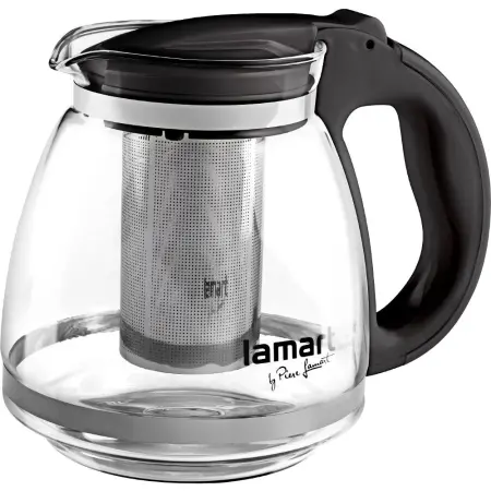 Glass Teapot with Filter 1.5lt 13cm Lamart LT7027 Transparent/Black