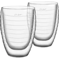 Coffee Tea Cup THERMO Double Wall Set 2pcs 370ml Lamart LT9013 Transparent