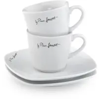 Porcelain Espresso Cup Set 90ml 2pc DINE Lamart LT9017 White