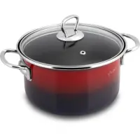 Enamel Pot 18x11cm 2.4lt Lamart LT1181 Red/Black